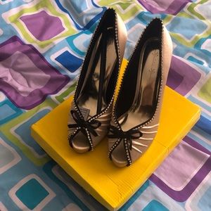 Gold and Black Heels